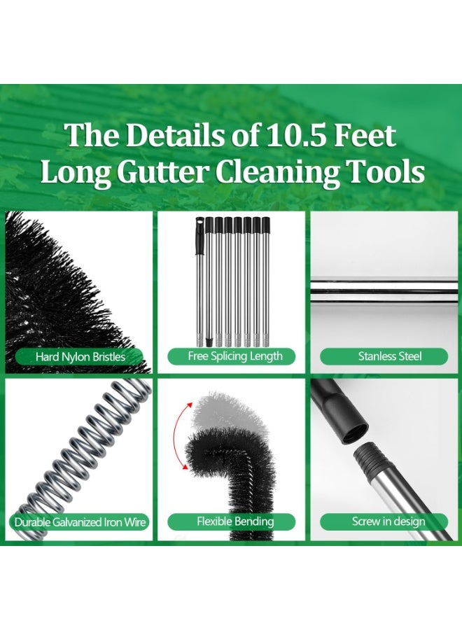 Bukela Long Reach Gutter Cleaning Tool, RV Rain Gutter Cleaning Brush with Adjustable Pole, Easy Remove Leaves Debris from Roof Gutters, Black - Image 3